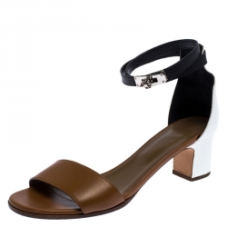 Hermes Tricolor Leather Manege Ankle Wrap Sandals Size 40.5