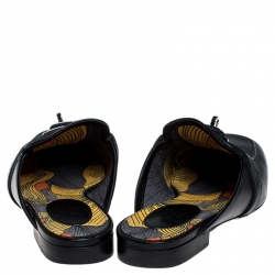 Hermes Black Calfskin Leather Palladium Plated Oz Mules Size 36.5