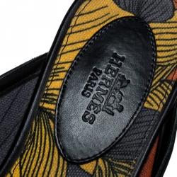 Hermes Black Calfskin Leather Palladium Plated Oz Mules Size 36.5