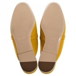 Hermes Mustard Calfskin Leather Palladium Plated Oz Mules Size 41