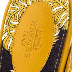 Hermes Mustard Calfskin Leather Palladium Plated Oz Mules Size 41