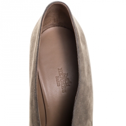 Hermes Khaki Suede Florida Pumps Size 39.5