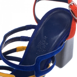 Hermes Multicolor Suede Oracle Sandals Size 38.5