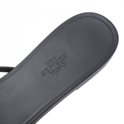 Hermes Black Rubber D'ancre Chaine Rivage Flats Size 40