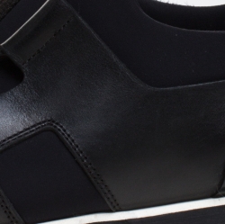 Hermes Black Fabric and Leather Player Sneakers Size 41