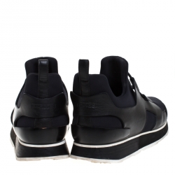Hermes Black Fabric and Leather Player Sneakers Size 41