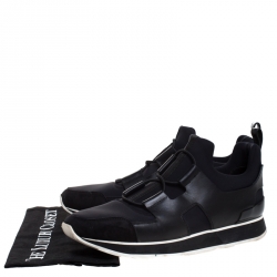 Hermes Black Fabric and Leather Player Sneakers Size 41