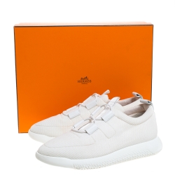 Hermes White Mesh Team Sneakers Size 43.5
