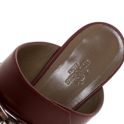 Pre Owned Hermes Tricolor Leather Ovation Slide Sandals Size 39