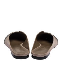 Hermes Beige Suede Roxane Flat Mules Size 40