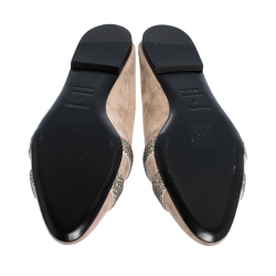 Hermes Beige Suede Roxane Flat Mules Size 40