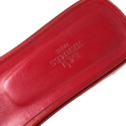 Hermes Red Leather Oran Slide Flats Size 39