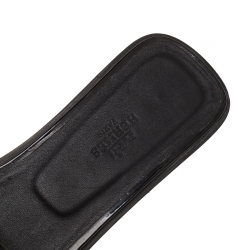Hermes Black Patent Leather Oran Flats Size 38.5