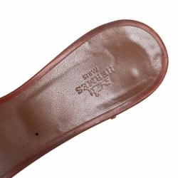 Pre Owned Hermes Brown Leather Oasis Sandals Size 42