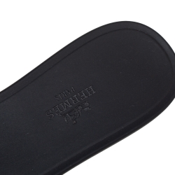 Pre Owned Hermes Black Rubber Chaine D'ancre Rivage Flat Sandals Size 40