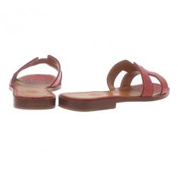 مملوكة مسبقًا صندل هيرمس جلد تمساح أحمر منقوش أوران بوكس مقاس 37