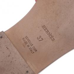 مملوكة مسبقًا صندل هيرمس جلد تمساح أحمر منقوش أوران بوكس مقاس 37