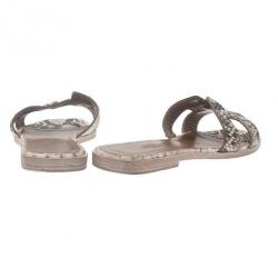 مملوكة مسبقًا صندل هيرمس أوران بوكس جلد ثعبان مقاس 37.5