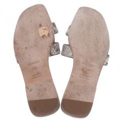 مملوكة مسبقًا صندل هيرمس أوران بوكس جلد ثعبان مقاس 37.5