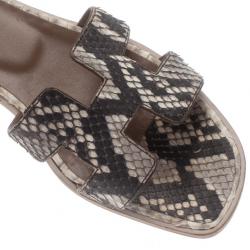 مملوكة مسبقًا صندل هيرمس أوران بوكس جلد ثعبان مقاس 37.5