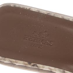 مملوكة مسبقًا صندل هيرمس أوران بوكس جلد ثعبان مقاس 37.5