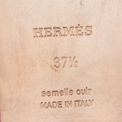 Pre Owned Hermès Pink Leather Oran Sandals Size 37.5