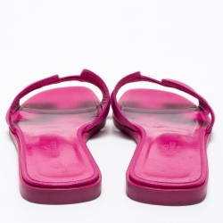 Pre Owned Hermès Pink Leather Oran Sandals Size 37.5