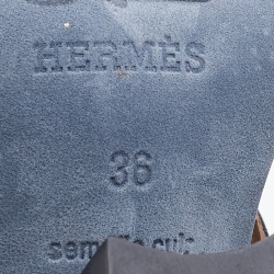 Pre Owned Hermes Black Leather Bikini Slide Sandals Size 36