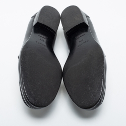 Pre Owned Hermes Black Leather H Logo Paris Loafers Size 37.5