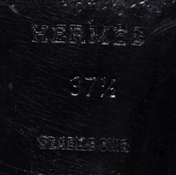 Pre Owned Hermes Black Leather H Logo Paris Loafers Size 37.5