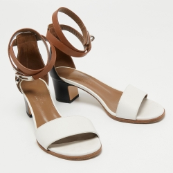 Hermes Tricolor Leather Manege Sandals Size 35.5