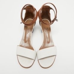 Hermes Tricolor Leather Manege Sandals Size 35.5