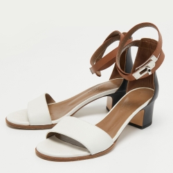 Hermes Tricolor Leather Manege Sandals Size 35.5