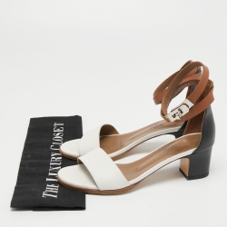 Hermes Tricolor Leather Manege Sandals Size 35.5