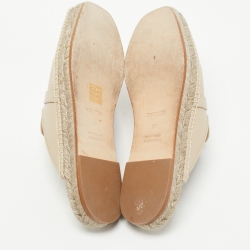 Pre Owned Hermes Beige Leather Feria Espadrille Size 38