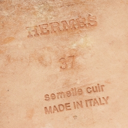 Hermes Magenta Croc Embossed Leather Oran Flat Slides Size 37