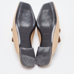 مملوكة مسبقًا Hermes Beige Leather Groupie Mules Size 40 