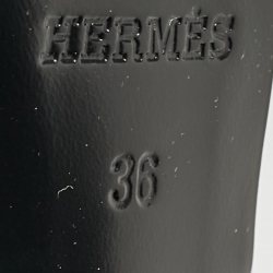 Pre Owned Hermes Black Leather Eris Slingback Sandals Size 36