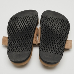 Hermes Brown Suede Chypre Sandals Size 40