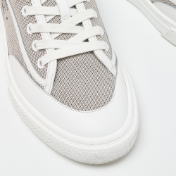 Hermes Tri Color Canvas and Leather Get Low Top Sneakers Size 38.5