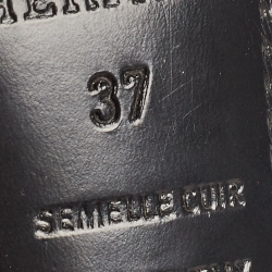 Pre Owned Hermes Silver Leather and Crystal Powder Night Premiere Sandals Size 37