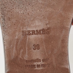 مملوكة مسبقًا Hermes Yellow  Croc Embossed Oran  Flat Slides Size 39 