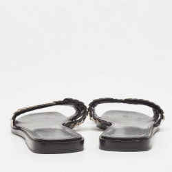 مملوكة مسبقًا Hermes Gold Leather Oran Flat Slides Size 39 