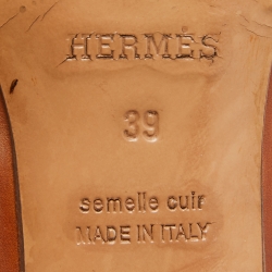 Hermes Brown Leather Saint Germain Block Heel Ankle Boots Size 39