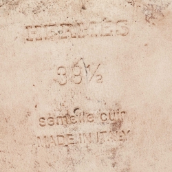 مملوكة مسبقًا Hermes Burgundy Leather Oran Flat Slides Size 39.5