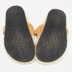 Hermes Brown Suede Chypre Slides Size 40