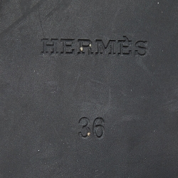 Hermès Orange Rubber Chaine D'ancre Flat Slides Size 36