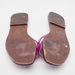 مملوكة مسبقًا Hermès  Pink Crocodile Oran Flat Slides Size 39  