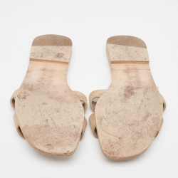 مملوكة مسبقًا Hermes Beige Suede Oran Flat Slides Size 38.5 