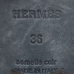 Pre Owned Hermes Black Leather Romanza Sandals Size 36